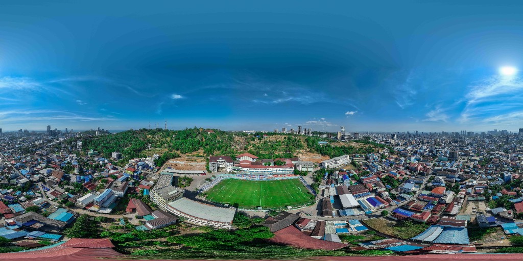Hills and neighbourhood around the ground